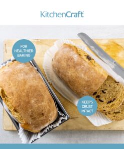 KitchenCraft Loaf Tin Liners, Non Stick, Cake and Bread Tin, 20 x 9 cm, Pack of 40 Liners 2 lb Single 11 81B8K5VnL2L