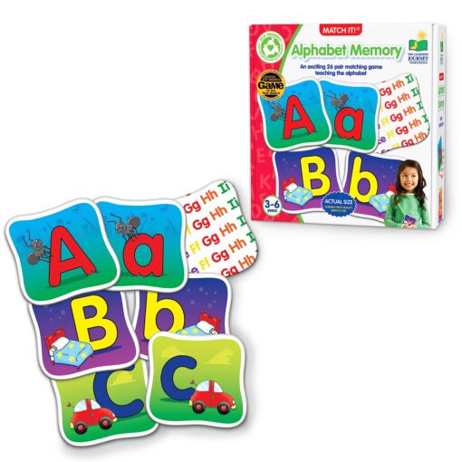 The Learning Journey: Match It! Memory - Alphabet - Capital and Lowercase Letter Matching Game with 26 Matching Pairs - Memory Games for Kids 3 and Up - Award Winning Toys Match It!