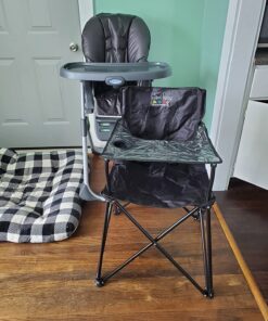 ciao! baby Portable High Chair for Babies and Toddlers, Compact Folding Travel High Chair with Carry Bag for Outdoor Camping, Picnics, Beach Days, and More (Black) Black 39 81B8oxSQnL
