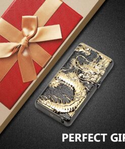 Kivors Electronic Lighter Plasma Arc USB Rechargeable Windproof Flameless Metal Dragon Lighter for Camping Hiking Business Dragon-black 24 81B9xNAUPHL