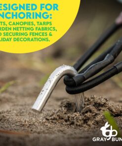 Gray Bunny Galvanized Steel Tent Stakes, 20 Pack, Solid Steel Tent Pegs, Rust Resistant Metal Hook, Garden Stake for Plants and Landscaping, Perfect for Anchoring Camping Tents 7 81BA7eVWykL