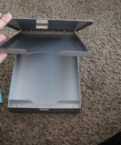 Amazon Basics Metal Clipboard with 2 Compartments and Interior 250 Sheet Paper Storage, 14.09 x 9.21 x 2.6 Inches, letter size, Silver 53 81BCXyEELML