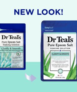 Dr Teal's Pure Epsom Salt, Clarify & Smooth with Witch Hazel & Aloe Vera, 3lbs (Packaging May Vary) 14 81BCfgDdaOL