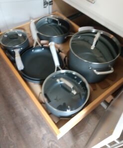 Othello CH-CO6 10-Piece Hard-Anodized Pots and Pans Cookware Set, Black 14 81BF 7jW6L