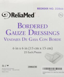 Bordered Gauze, 6 X 6, Latex-Free, Sterile 25/Bx by Reliamed