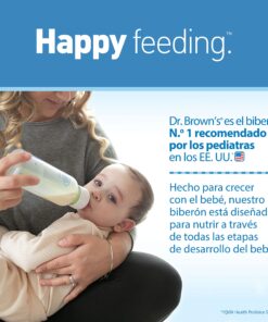 Dr. Brown's Natural Flow® Anti-Colic Options+™ Narrow Baby Bottles 8 oz/250 mL, with Level 1 Slow Flow Nipple, 4 Pack, 0m+ 8oz, Clear 4 Count (Pack of 1) 40 81BFvIvgMmL