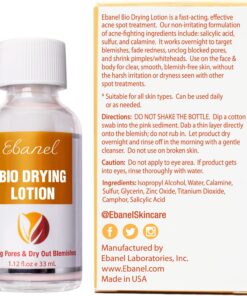 Ebanel Acne Drying Lotion, Overnight Salicylic Acid and Sulfur Cystic Acne Spot Treatment for Face and Body, Pimple Cream Spot Treatment, Dries Out Pimples, Cysts, Blemishes, Zits, and Clogged Pores 29 81BGoghkRIL