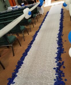 Fun Express Two Hearts Wedding Aisle Runner - White with Hear Designs - 100 feet Long - Perfect for Indoor, Outdoor, Beach Weddings - Polyester 33 81BH u GCTL