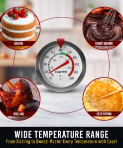 CRAFT911 Candy Thermometer with Pot Clip - Deep Fry Oil Thermometer for Frying - Cooking Thermometer for Frying Oil Candle Making Hot Oil Deep Fryer Thermometer 8" Side of Pot Thermometer Classic (Popular) 17 81BHI7dkVWL