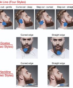 Aberlite ClearShaper - Beard Shaper Kit w/Barber Pencils - Premium Shaping Tool - 100% Clear | Many Styles - The Ultimate Beard/Hair Lineup (US Patent) - Beard Stencil Guide Template Outliner Blue 22 81BK6lEQnXL