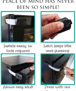 Baby Safety Locks | Child Proof Cabinets, Drawers, Appliances, Toilet Seat, Fridge and Oven | Tools Not Required | Uses 3M Adhesive with Adjustable Strap and Latch System (6-Pack, Brown) 31 81BKjiIPaNL