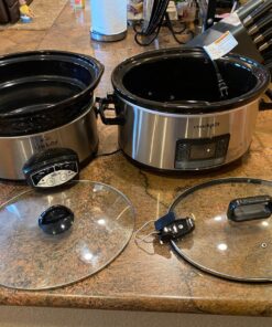 Crock-Pot 7 Quart Portable Programmable Slow Cooker with Timer and Locking Lid, Stainless Steel 57 81BLaOg0qL
