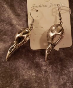 RechicGu Crow Viking Odin Bird Raven Skull Dangle Earrings Skeleton Death Devil Goth Punk Emo Steampunk Vintage Silver 31 81BNi1Am5LL