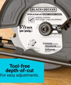 BLACK+DECKER 20V MAX Cordless Circular Saw, 5-1/2 inch, with Battery and Charger (BDCCS20C) 18 81BO211EI3L