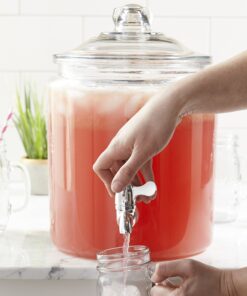 Anchor Hocking 2 Gallon Heritage Hill Beverage Dispenser with Lid (2 piece, all glass, dishwasher safe) Heritage Hill Jar Bev Dispenser 36 81BPjPPL1EL