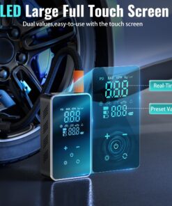 Alternative view of Tire Inflator Portable Air Compressor-Air Pump for Car-18000mAh Electric Air Compressor-Portable Air Pump Cordless-150 PSI Tire Pump with Touch Screen/Gauge/Light for Motorcycle, Bike, Ball (Black)