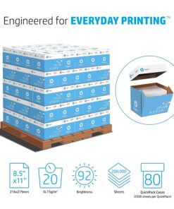 HP Printer Paper | 8.5 x 11 Paper | Office 20 lb | Quickpack Pallet - No Ream Wrap - 80 Cartons | 92 Bright | Made in USA | FSC Certified | 112103P Quickpack |Pallet Letter (8.5 x 11) 9 81BQKkvygL