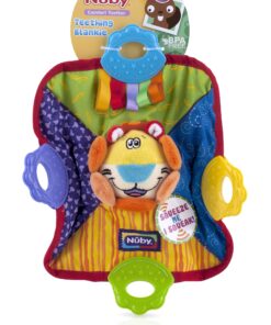 Nuby Teething Blankie Characters May Vary, Red/Yellow/Green/Orange/Blue, 1 Count 19 81BR9eqzU0L