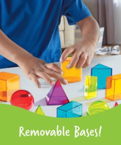 Learning Resources View-Thru Geometric Solids - Geometric Shapes, Back to School Supplies Must Haves, Math Teacher Supplies Helper 13 81BT yRgtgL