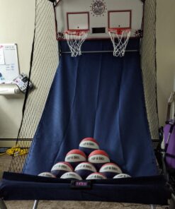 Pop-A-Shot - Home Dual Shot | Arcade Basketball Fun at Home | Infrared Sensor Scoring | 16 Game Modes | 7 Balls | Foldable Storage | for All Players Blue and White 44 81BT7yuBeeL
