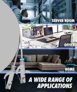 Ultra Clarity Cables Cat 6 Ethernet Cable, Flat 15 Feet LAN, UTP Cat 6, RJ45, Network Cord, Patch, Internet Cable - 15 ft - White 15ft Cat 6 13 81BTZi6DVyL