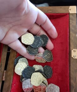 Beverly Oaks Metal Pirate Coins - Gold and Silver Spanish Doubloon Replicas - Fantasy Metal Coin Pirate Treasure (30-Coins) 30-Coins 36 81BTaQTpONL