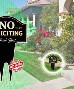 Signs Authority No Soliciting Outdoor Metal Yard Sign for Home, House and Business | Made with Heavy Duty DiBond Aluminum | Stop Solicitation, Deter Door Knockers and Bell Ringers (15"x9.5", Pack 1) No Soliciting Metal Non-Reflective 22 81BU5KjYywL