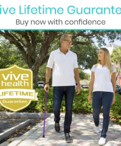 Vive Folding Cane - Foldable Walking Cane for Men, Women - Fold-up, Collapsible, Lightweight, Adjustable, Portable Hand Walking Stick - Balancing Mobility Aid - Sleek, Comfortable T Handles (Purple) Purple 38 81BUAlVvMHL