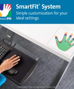 Kensington 60718 Adjustable Keyboard Platform with SmartFit System, 21-1/4w x 10d, Black 12 81BVVl2e4uL