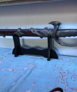 Eforlife 8" Wand Stand Black Wood Mini Samurai Sword Stand Wakizashi Tanto Blade Holder Dagger Dispaly Stand Short Sword Rack 28 81BVW VKWlL