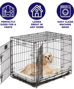 MidWest Homes for Pets Dog Bed 18L-Inch White Fleece Dog Bed or Cat Bed w/ Comfortable Bolster | Ideal for "Toy" Dog Breeds & Fits an 18-Inch Dog Crate | Easy Maintenance Machine Wash & Dry 22 81BViMvuEnL 6