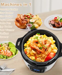 Electric Pressure Cooker: 6 Quart 9-in-1 Multi-Functional Built-in 11 Presets Programs Pressure Pot, Multi Cooker, Slow Cooker, Rice Cooker, Steamer, Sauté, Yogurt Maker, Warmer & Sterilizer 6 Quarts 25 81BWWq pC2L