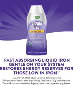 Nature's Way Liquid Iron, Provides Daily Value of Iron, Sugar Free, Berry Flavored, 16 Fl. Oz. 20 81BXZ50JkPL