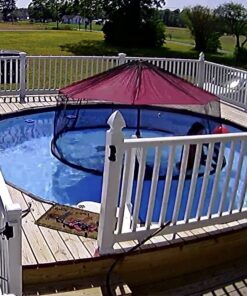 HomeRoots 9' Patio Umbrella Outdoor Table Bug Screen Mesh Black Mosquito Net Canopy Curtains Adjustable Enclosure Large Umbrella Hanging Tent 100% Polyester Light Weight Mosquito Netting 42 81BXdOI2PZL