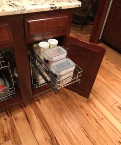 Rev A Shelf 5WB1-0918-CR 9 x 18 Inch Kitchen Cabinet Pull Out Metal Wire Frame Basket Storage Organizer, Chrome 9 in 37 81BXlsww8sL