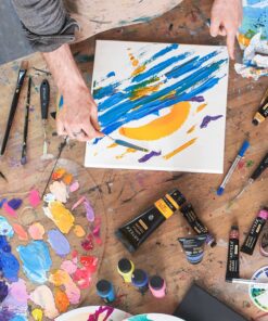 Arteza Paint Canvases for Painting, Pack of 12, 8 x 8 Inches, Square White Stretched Canvas Bulk, 100% Cotton, 8 oz Gesso-Primed, Art Supplies for Adults and Teens, Acrylic Pouring and Oil Painting White - Classic 8 x 8 (Pack of 12) 14 81BYKFYtyJL