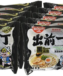 Nissin Demae Black Garlic Oil Instant Ramen Noodles, 3.5 Ounce (Pack of 30) Tonkotsu Pork with Galic Oil 3.5 Ounce (Pack of 30) 15 81BZhT7RtqL 1