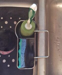 simplehuman Sink Caddy Sponge Holder, Brushed Stainless Steel Full-Size 33 81BZqcOgslL