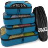 Shacke Pak - 5 Set Packing Cubes - Travel Organizers with Laundry Bag (Gentlemen's Blue) Gentlemen's Blue Set of 5