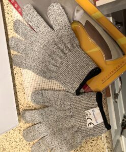 Dowellife Cut Resistant Gloves Food Grade Level 5 Protection, Safety Kitchen Cuts for Oyster Shucking, Fish Fillet Processing, Mandolin Slicing, Meat Cutting and Wood Carving, 1 Pair (Large) Large (Pack of 1) Original 33 81BaluRG9AL 1