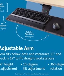 Kensington 60718 Adjustable Keyboard Platform with SmartFit System, 21-1/4w x 10d, Black 14 81Bi7HggCML