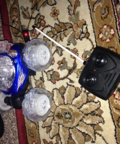 Haktoys Remote Control Stunt Car Radio Control Invincible Tornado Truck Rechargeable with Flashing Lights and Quiet Play Mode Tumbling and Spinning Action RC Car for Kids Blue 34 81Bic29hgbL