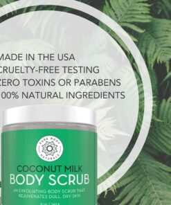 Exfoliating Body Scrub with Hydrating Coconut Milk and Detoxifying Dead Sea Salt, Moisturizing Exfoliating Scrub by Pure Body Naturals, 12 Ounce (Packaging Varies) 24 81BizRASToL