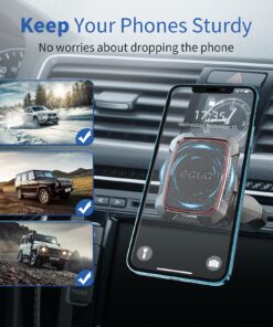 OQTIQ Magnetic CD Phone Car Mount for Car CD Player, CD Slot Car Phone Mount Holder with Built-in 6 Strong Magnets, Compatible with iPhone Samsung Galaxy LG and More Black-Red 28 81BjJLp8G4L