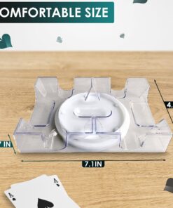 Alternative view of Dual Deck Revolving Card Holder - 360 Degree Revolving Holder Playing Card Holders for Adults Clear Tray Card Holders for Playing Cards Holder Plastic Card Holder Poker Tables Acrylic Card Holder