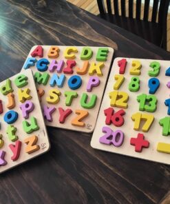 Hape Wooden Alphabet Puzzle| Wooden ABC Letters Colorful Educational Learning Puzzle Toy Board for Toddlers 32 81BkK0cKvkL