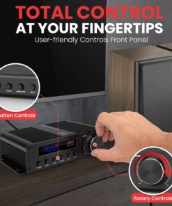 Pyle 100W 5 Channel Audio Amplifier - Wireless Bluetooth Home Theater Power Stereo Receiver with Surround Sound w/HDMI, AUX, FM Antenna, Subwoofer Speaker Input, 12V Adapter 11 81BkcInHlpL