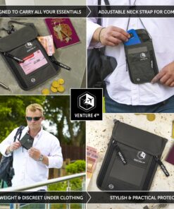 Travel Neck Wallet with RFID Blocking – Passport Holder Neck Pouch for Men and Women to Keep Documents Safe Gray 17 81BkyArYmpL