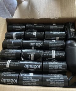 Amazon Basics Standard Dog Poop Bags With Dispenser and Leash Clip, Unscented, 300 Count, 20 Pack of 15, Black, 13 Inch x 9 Inch 15 Count (Pack of 20) 25 81BlWrV2ilL