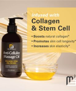Anti Cellulite Massage Oil Infused with Collagen & Stem Cell Instant Toning Firming of Cellulite & Scar Remover for Thighs & Body Relaxing Sore Muscle Massage Therapy Cream by M3 Naturals 8 Fl Oz (Pack of 1) 25 81BltJyQWJL